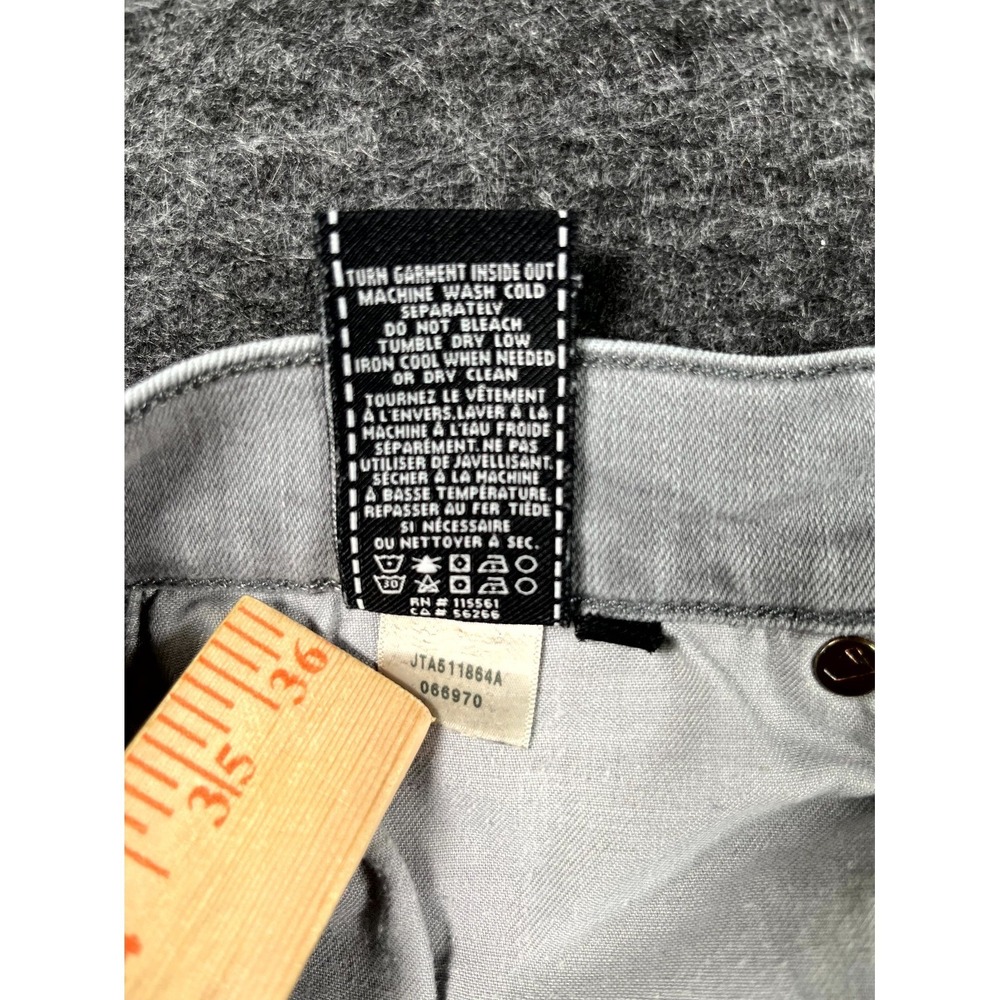 7 For All Mankind Slimmy Jeans Mens 32 Gray Denim Cotton Stretch Straight Leg - Picture 10 of 12